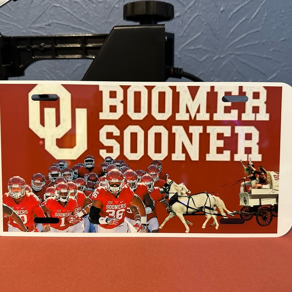 OU, Oklahoma university, graphic, novelty license plate